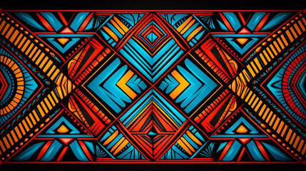 African tribal pattern in colorful. Illustration Generative AI. Black History Month