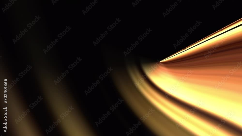 Canvas Prints luxury gold line flowing on black background. copy space for text, logo. loop able animation
