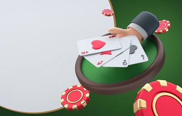 Isolated Poker Cards. 3D Illustration