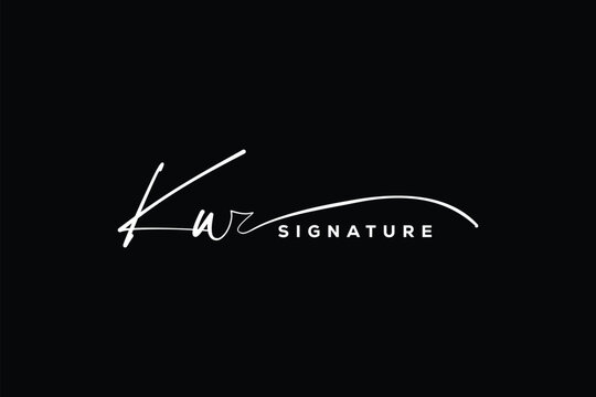 KW initials Handwriting signature logo. KW Hand drawn Calligraphy lettering Vector. KW letter real estate, beauty, photography letter logo design.