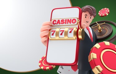 3D Casino App. 3D Illustration
