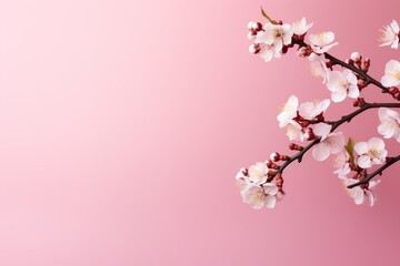Obraz na płótnie Canvas Cherry blossom branch on pink background
