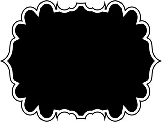 Islamic Frame Design Glyph with outline Black Filled silhouettes Design pictogram symbol visual illustration