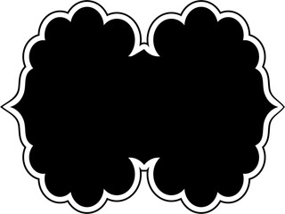 Islamic Frame Design Glyph with outline Black Filled silhouettes Design pictogram symbol visual illustration