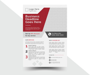 Modern style simple corporate business flyer layout template in vector illustration A4 size with natural elements and space for photo background... 