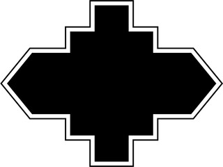 Islamic Frame Design Glyph with outline Black Filled silhouettes Design pictogram symbol visual illustration