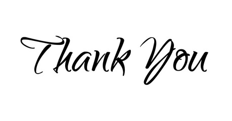 Handwritten Thank You Card on Transparent Background Vector Illustration