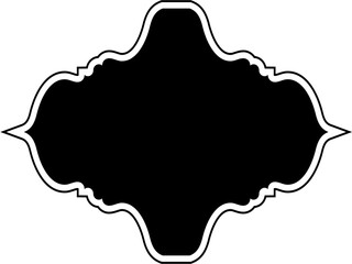 Islamic Frame Design Glyph with outline Black Filled silhouettes Design pictogram symbol visual illustration