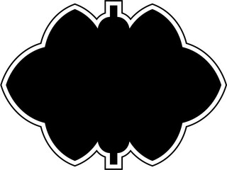 Islamic Frame Design Glyph with outline Black Filled silhouettes Design pictogram symbol visual illustration