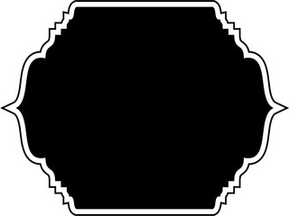 Islamic Frame Design Glyph with outline Black Filled silhouettes Design pictogram symbol visual illustration