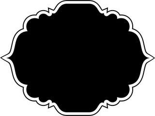 Islamic Frame Design Glyph with outline Black Filled silhouettes Design pictogram symbol visual illustration