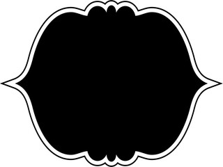 Islamic Frame Design Glyph with outline Black Filled silhouettes Design pictogram symbol visual illustration