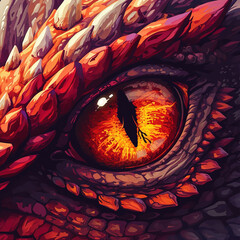 Dragon eye, fantasy, generative ai 