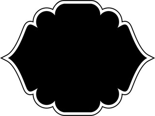 Islamic Frame Design Glyph with outline Black Filled silhouettes Design pictogram symbol visual illustration