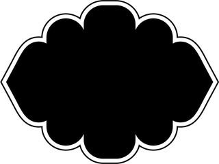 Islamic Frame Design Glyph with outline Black Filled silhouettes Design pictogram symbol visual illustration