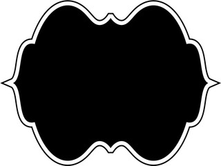 Islamic Frame Design Glyph with outline Black Filled silhouettes Design pictogram symbol visual illustration