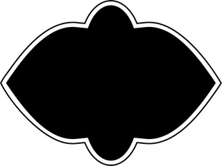 Islamic Frame Design Glyph with outline Black Filled silhouettes Design pictogram symbol visual illustration