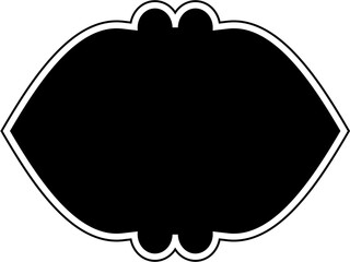 Islamic Frame Design Glyph with outline Black Filled silhouettes Design pictogram symbol visual illustration