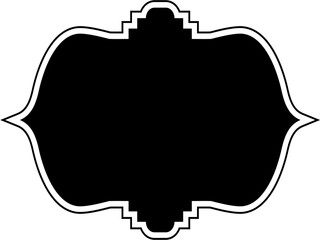 Islamic Frame Design Glyph with outline Black Filled silhouettes Design pictogram symbol visual illustration