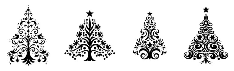 Hand drawn sketch of Christmas tree 
