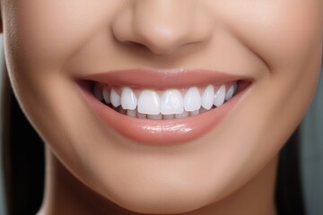 Smile with white healthy teeth of young woman