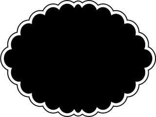 Islamic Frame Design Glyph with outline Black Filled silhouettes Design pictogram symbol visual illustration