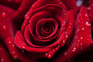 Red rose close up. Generative Ai.