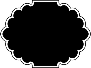 Islamic Frame Design Glyph with outline Black Filled silhouettes Design pictogram symbol visual illustration