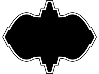Islamic Frame Design Glyph with outline Black Filled silhouettes Design pictogram symbol visual illustration