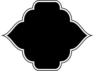 Islamic Frame Design Glyph with outline Black Filled silhouettes Design pictogram symbol visual illustration