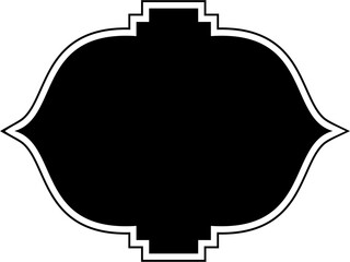 Islamic Frame Design Glyph with outline Black Filled silhouettes Design pictogram symbol visual illustration