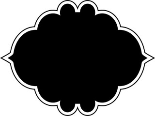 Islamic Frame Design Glyph with outline Black Filled silhouettes Design pictogram symbol visual illustration