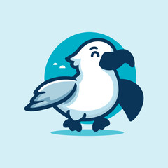 Albatros Cute Mascot Logo Illustration
