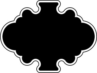 Islamic Frame Design Glyph with outline Black Filled silhouettes Design pictogram symbol visual illustration