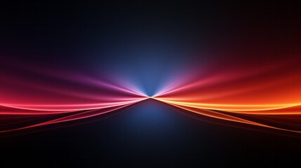 Mastery of light, left and right symmetry of two gradient colors, dark magenta and orange, glow-in-the-dark effects, deep purple and light orange - obrazy, fototapety, plakaty