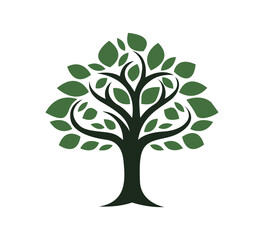 tree with leaves vector logo