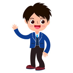 Happy cute children back to school