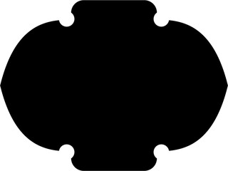 Islamic Frame Design Glyph  Horizental Black Filled silhouettes Design pictogram symbol visual illustration