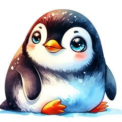 Obraz premium Adélie Penguin cartoon isolated on white background