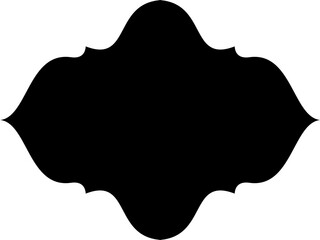 Islamic Frame Design Glyph  Horizental Black Filled silhouettes Design pictogram symbol visual illustration