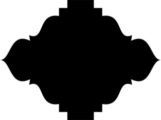 Islamic Frame Design Glyph  Horizental Black Filled silhouettes Design pictogram symbol visual illustration
