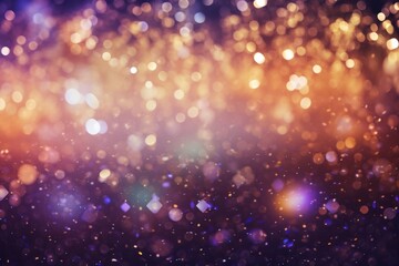 Abstract sparkles violet and golden background