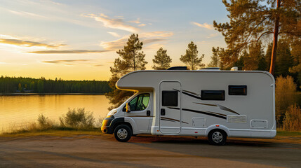 Home is wherever we park it! Our trusty motorhome rests peacefully, offering a comfortable haven for weary travelers.