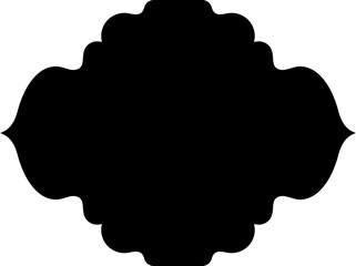 Islamic Frame Design Glyph  Horizental Black Filled silhouettes Design pictogram symbol visual illustration