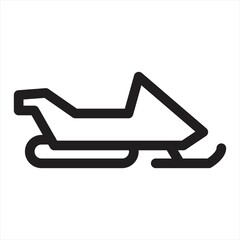 Snowmobile icon vector isolated on white background, Snowmobile transparent sign , linear symbol and stroke design elements in outline style