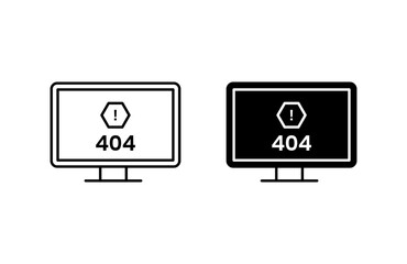 Error 404 Page Icon Set. Vector illustration