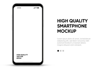3d high quality vector smartphone mockups. Ultra realistic mobile device UI UX mockup for presentation template. Cellphone frame with blank screen isolated templates. 3d isometric illustration. - obrazy, fototapety, plakaty