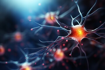 Abstract background with neuron cells   scientific concept of neural connections and brain activity
