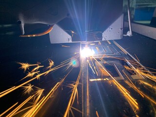 sparks from a grinder