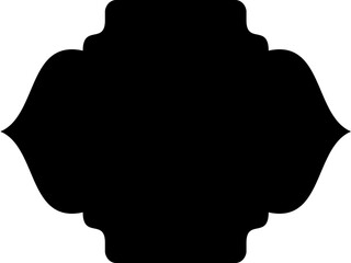 Islamic Frame Design Glyph  Horizental Black Filled silhouettes Design pictogram symbol visual illustration